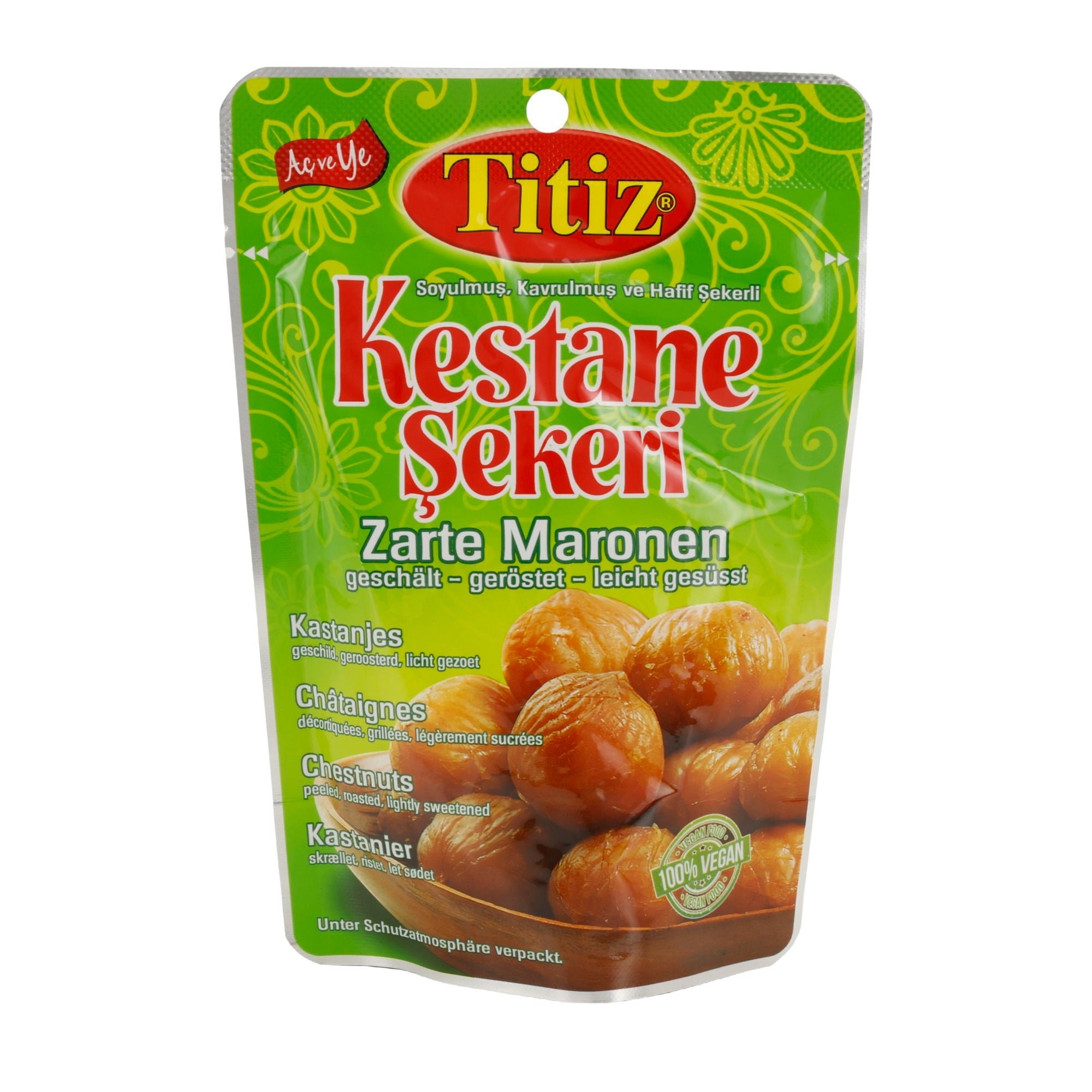 Titiz | Kestane Şekeri – Zarte Maronen | geschält, geröstet & leicht gesüßt | 125 g - Taste Your World
